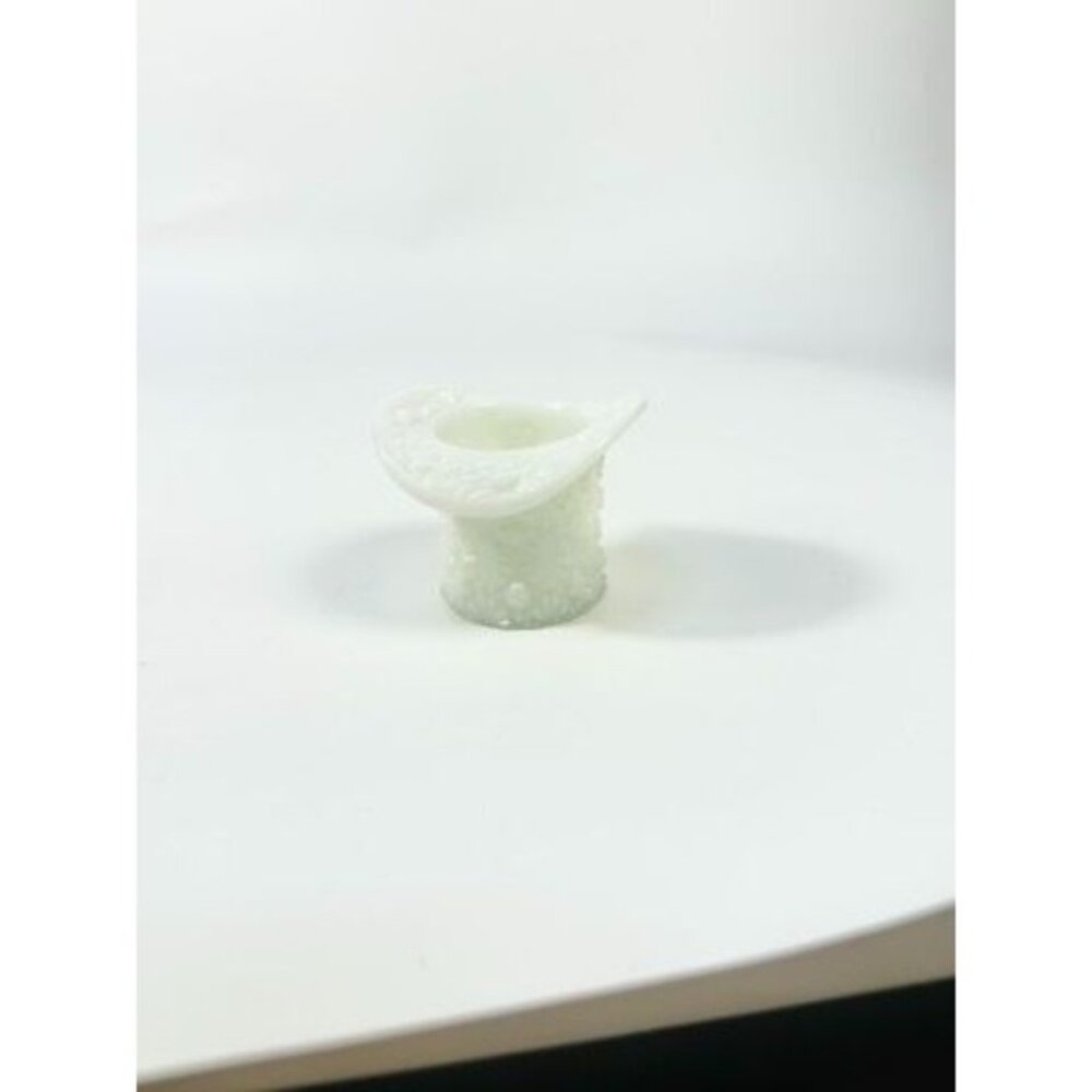 Toothpick Holder Vase Candleholder Fenton Daisy Button Top Hat Opalescent Milk G - Picture 15 of 16